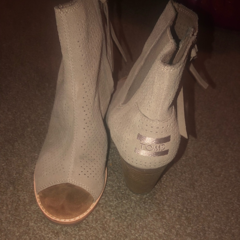 Toms peep toe booties